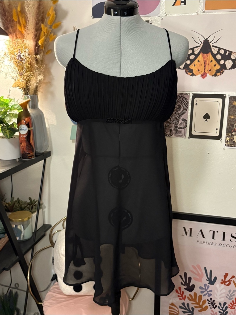 Flora Nikrooz Black Mesh Dress - L